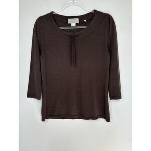 Barneys New York Taste Luxury Humor Sweater Top Brown Cashmere blend Medium